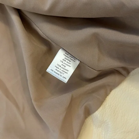 Elizabeth and James Ivory Cream Faux Leather Zip motto style jacket - Picture 8 of 12
